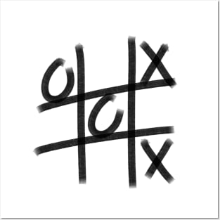 Tic Tac Toe game in black Posters and Art